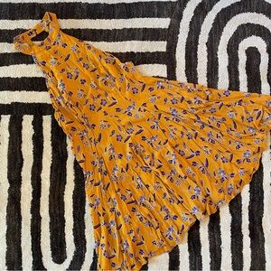 Urban Outfitters | Kimchi Blue Mustard Floral Halter Dress